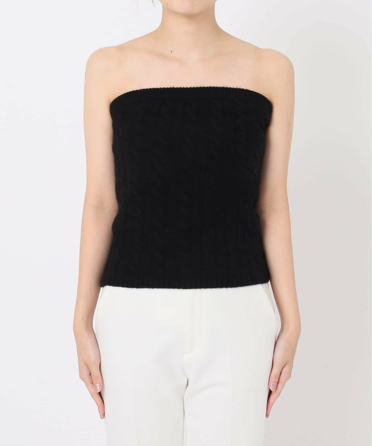 【ADAWAS】CASHMERE CABLEKNIT BUSTIER